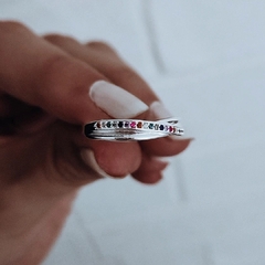 Anillo entrelazado cubics de colores Plata 925 en internet