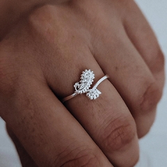Anillo arabescos con micropave Plata 925