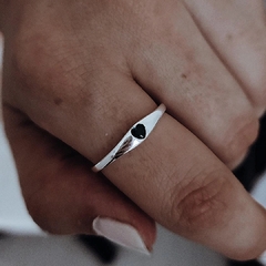 Anillo corazón cubic azul Plata 925 - comprar online