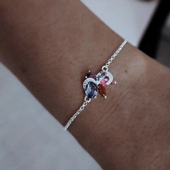 Pulsera con cubics de colores y micropave 17 a 20 cm Plata 925 - comprar online