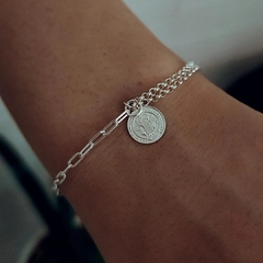 Pulsera San Benito doble 16 a 19 cm Plata 925 - comprar online