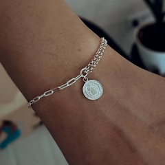 Pulsera San Benito doble 16 a 19 cm Plata 925 - Ni idea