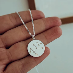 Cadena 45/50 cm constelación Virgo Acero blanco