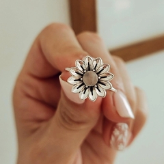Anillo margarita con cuarzo rosa Plata 925 en internet