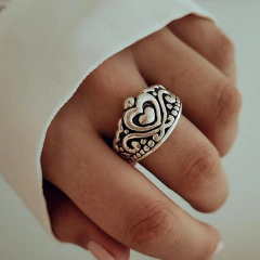 Anillo plata inflada 925 con corazón - comprar online