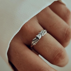 Anillo alas con micropave y cubic engarzado Plata 925