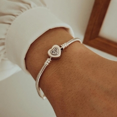 Pulsera Pandora corazón con micropave ambos lados Plata 925 - comprar online