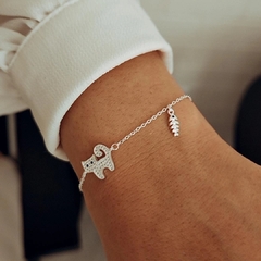 Pulsera gatito micropave y pescado Plata 925 - Ni idea