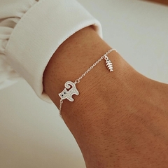 Pulsera gatito micropave y pescado Plata 925 - tienda online