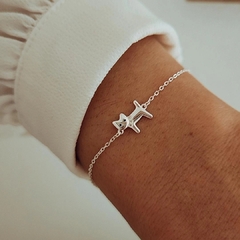 Pulsera gatito con collar micropave Plata 925
