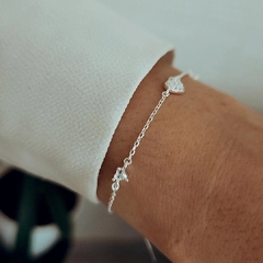 Pulsera corazones micropave y cubics Plata 925 - comprar online