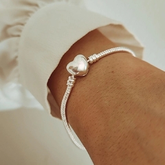 Pulsera estilo Pandora en acero blanco