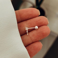 Aro solitario planeta con cierre a rosca bolita Plata 925 - comprar online