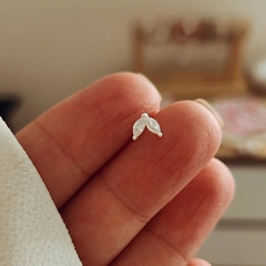 Solitario hojitas cubic Plata 925