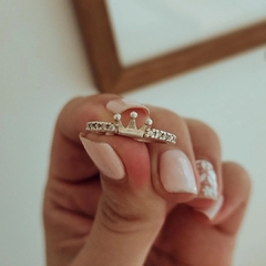 Anillo corona micropave Plata 925 en internet