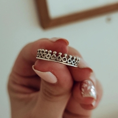 Anillo corona con puntitos Plata 925 - comprar online