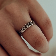 Anillo corona con puntitos Plata 925 en internet