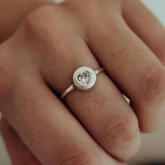 Anillo redondo con cubic corazón Plata 925 - comprar online