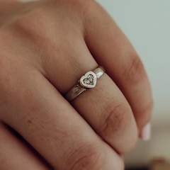 Anillo con cubic corazón Plata 925 - comprar online