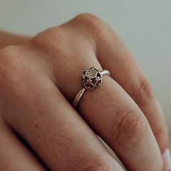Anillo coronita con corazones y micropave Plata 925 - Ni idea