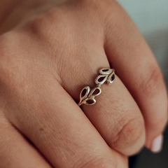 Anillo tres hojitas doble Plata 925 en internet