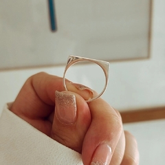Anillo cuadrado liso Plata 925 - Ni idea