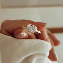 Anillo corazón micropave con cubic engarzado Plata 925 - comprar online