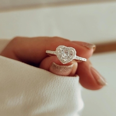 Anillo corazón micropave con cubic engarzado Plata 925
