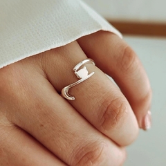 Anillo gatito silueta fino Plata 925