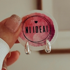 Argollas bombé con cubics Plata 925 - Ni idea