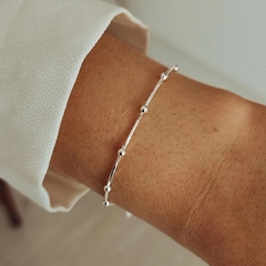 Pulsera snake con bolitas Plata 925