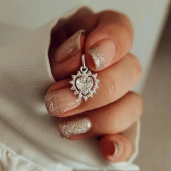 Dije corazón con cubics Plata 925