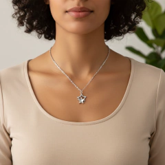 Cadena 45/50 cm con estrellas cubic Acero quirúrgico - comprar online