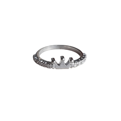 Anillo corona micropave Plata 925 - Ni idea
