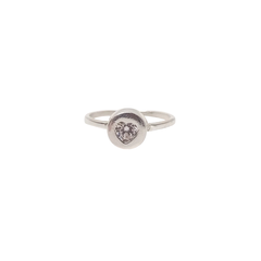 Anillo redondo con cubic corazón Plata 925 en internet
