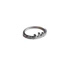 Anillo corona micropave Plata 925 - tienda online