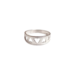 Anillo ancho corazones calados Plata 925 - comprar online