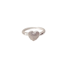 Anillo corazón bombé con micropave Plata 925 en internet