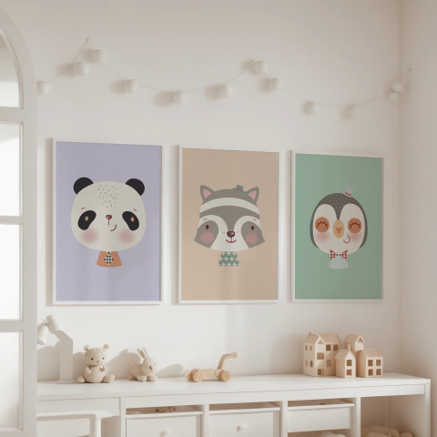 Set 3 cuadros - Fun Animals