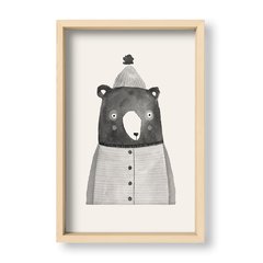 Cuadro Oso negro en grises - El Nido - Tienda de Objetos