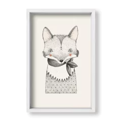 Cuadro Zorro en grises - tienda online