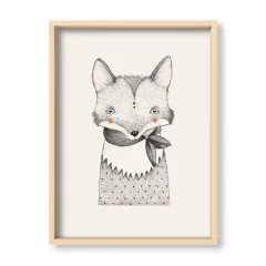 Cuadro Zorro en grises - El Nido - Tienda de Objetos