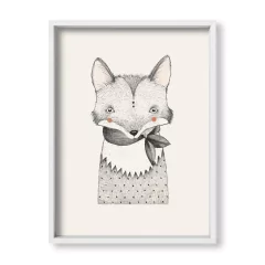 Cuadro Zorro en grises - tienda online