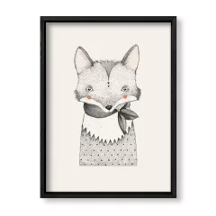 Imagen de Cuadro Zorro en grises