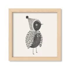 Cuadro Pajaro en grises