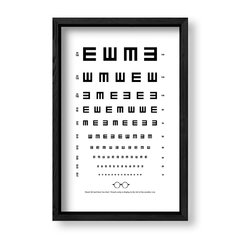 Imagen de Cuadro Oculista tumbling E en blanco