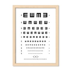 Cuadro Oculista tumbling E en blanco