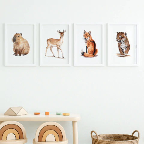 Set 4 Cuadros - Animales Autóctonos - comprar online