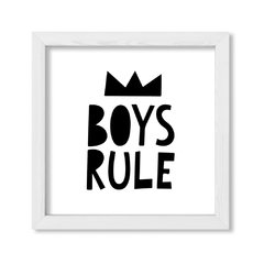Cuadro Boys rule in black - comprar online