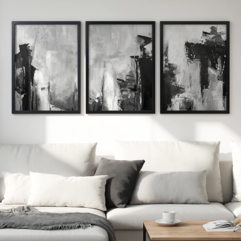 Set 3 Cuadros Black and White